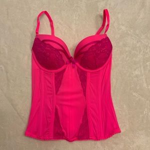 La Senza hot pink corset bustier top Size S